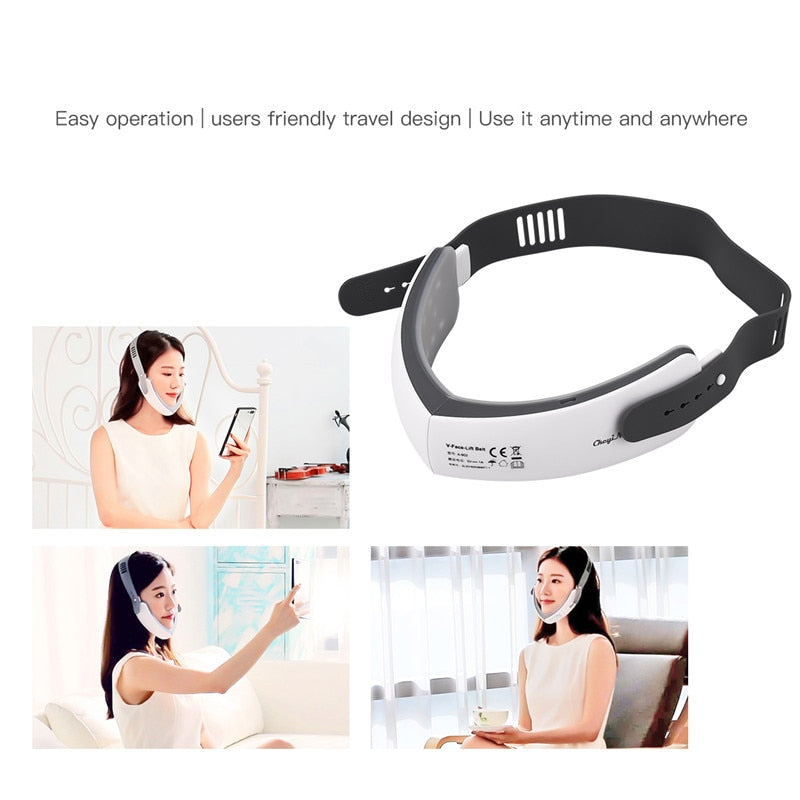 Electric V-Shape Slimming Face Massager LED Photon Therapy Vibration
